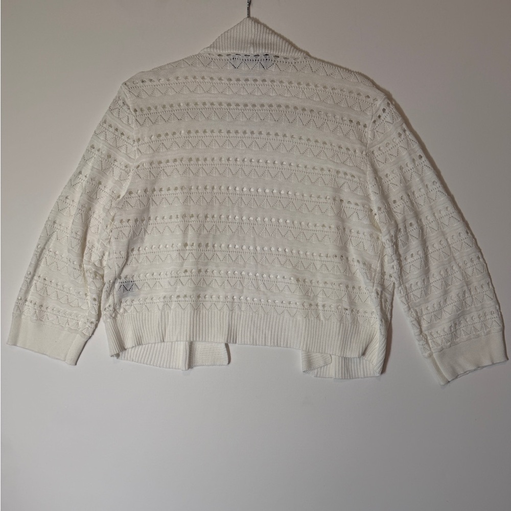 Perceptions Cream Open-Front Cardigan - Picture 3 of 6